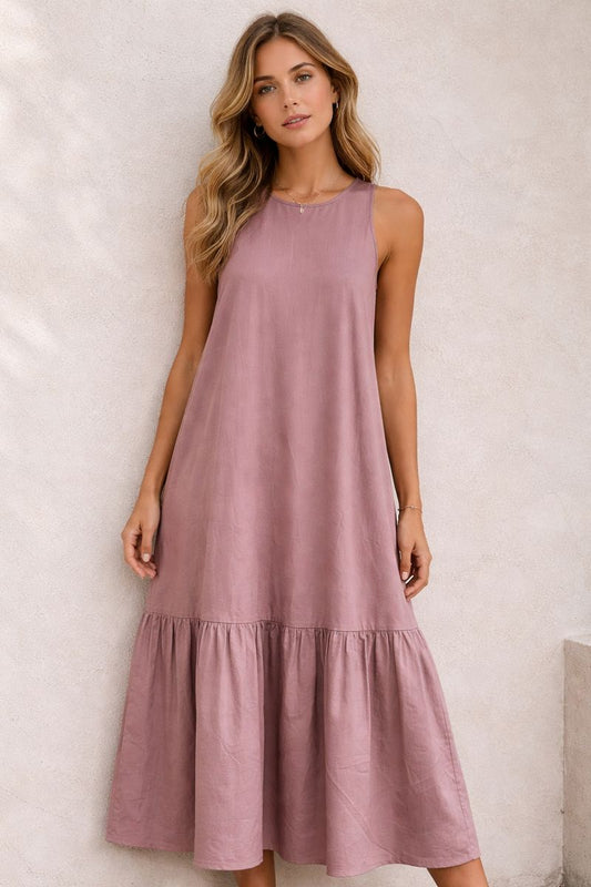 Sleeveless Tiered Midi Dress