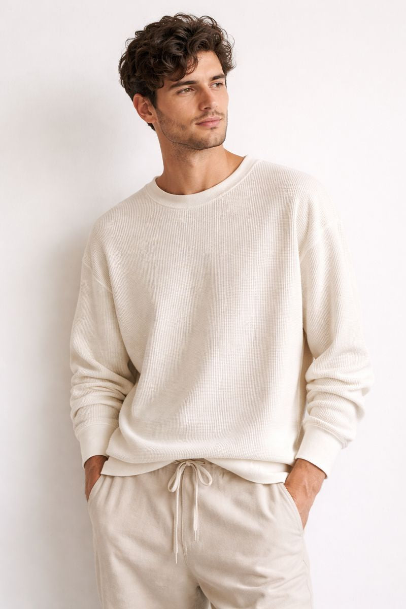 White Waffle texture sweater