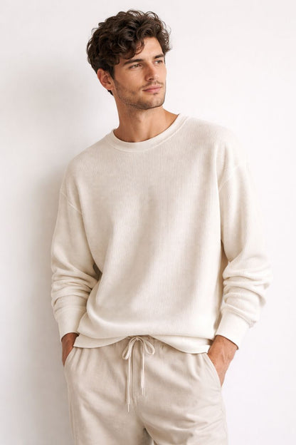 White Waffle texture sweater