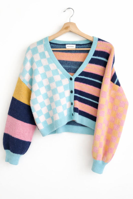 GHANDA Patchwork Knit Cardigan