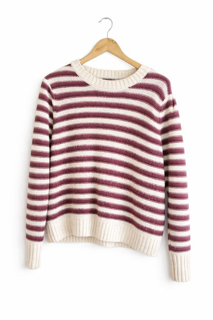 Burgundy Stripe Knit Jumper