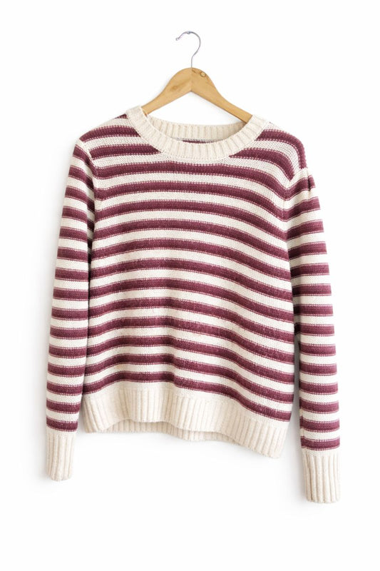 Burgundy Stripe Knit Jumper