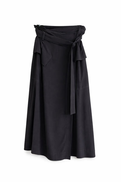 Black Wrap Maxi Skirt