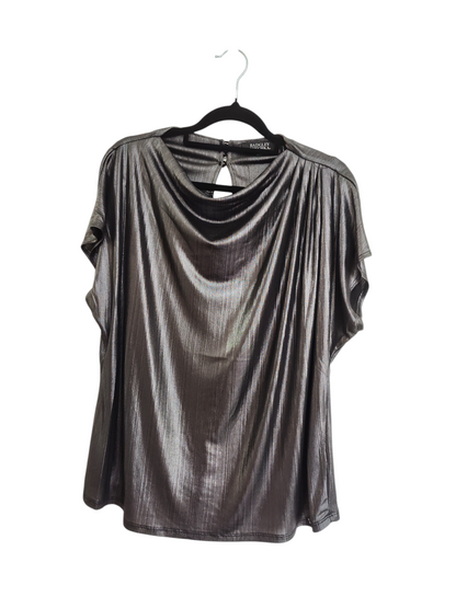 Metallic Drape Cowl Neck Tank Top