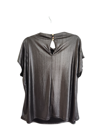 Metallic Drape Cowl Neck Tank Top