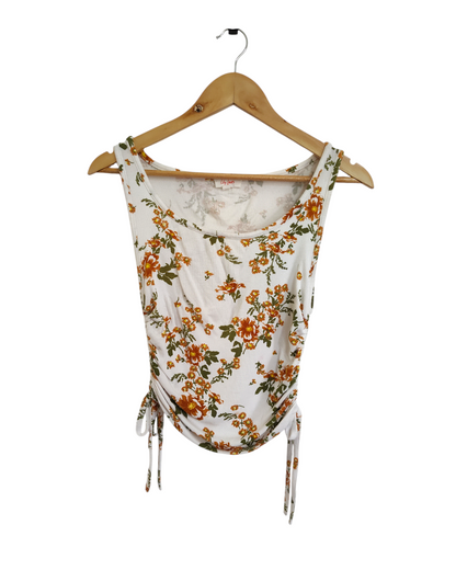 Floral Ruched Tank Top