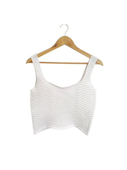 Ribbed Crop Tank – White