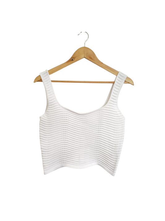Ribbed Crop Tank – White
