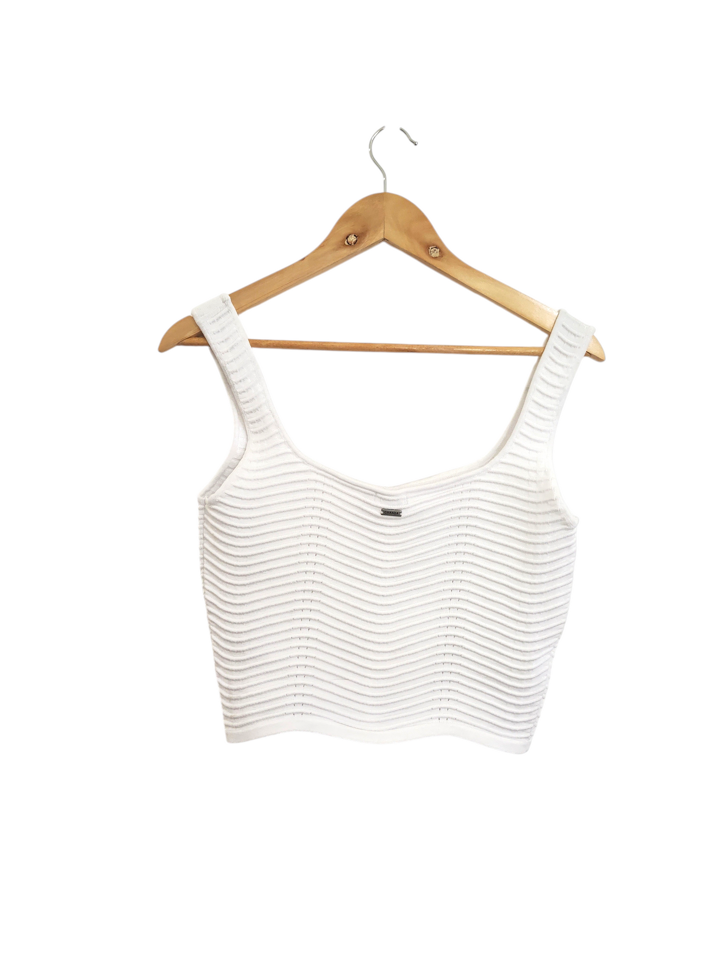 Ribbed Crop Tank – White