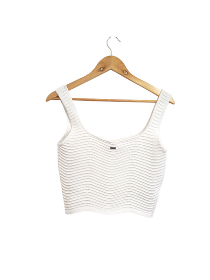 Ribbed Crop Tank – White