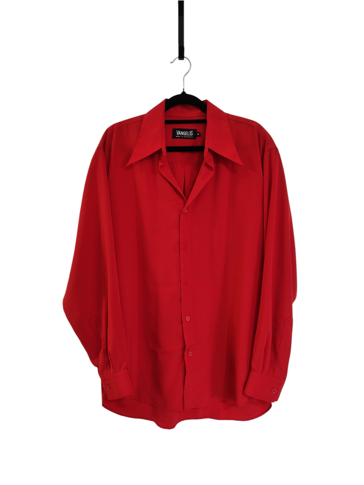 Vangelis Red Long-Sleeve Button-Up Shirt