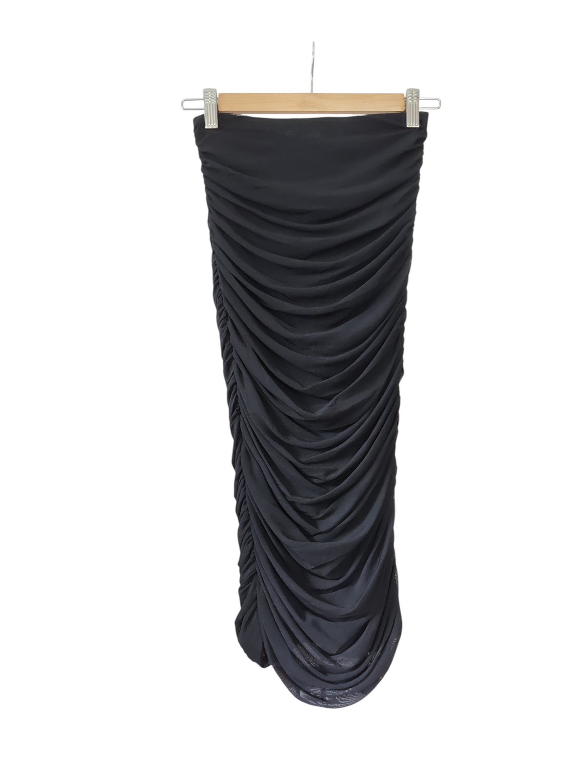 Bardot Black Strapless Ruched Mini Dress