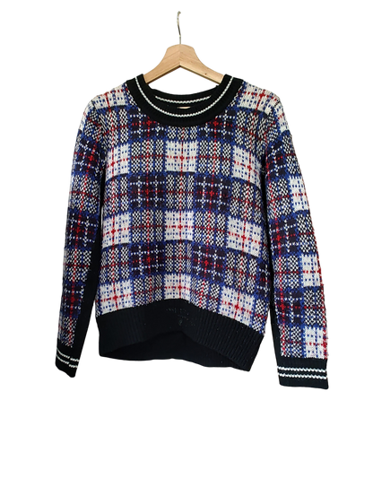 Black Tape Blue Check Knit Jumper
