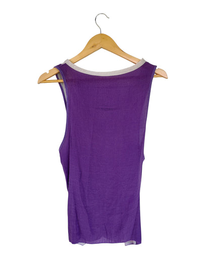 Purple & Cream Layered Boho Top