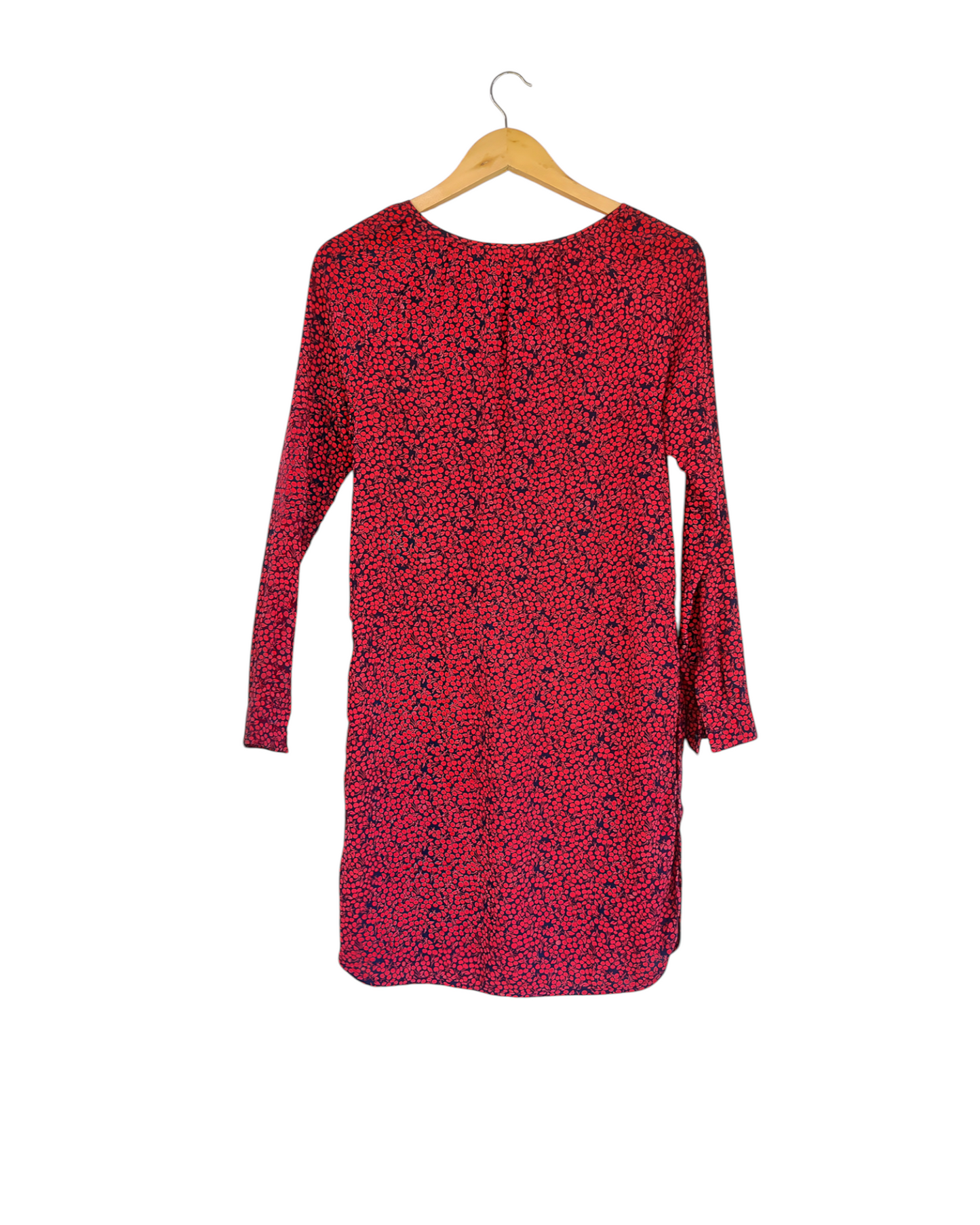GAP red and navy printed long-sleeve dress