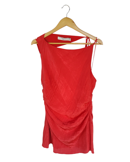SIR Red Ruched Sleeveless Mini Dress
