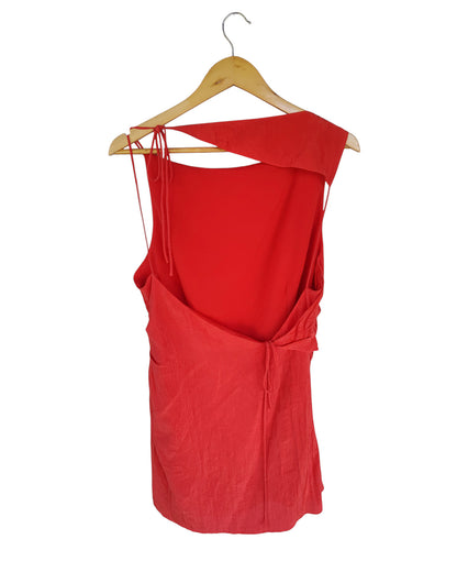 SIR Red Ruched Sleeveless Mini Dress