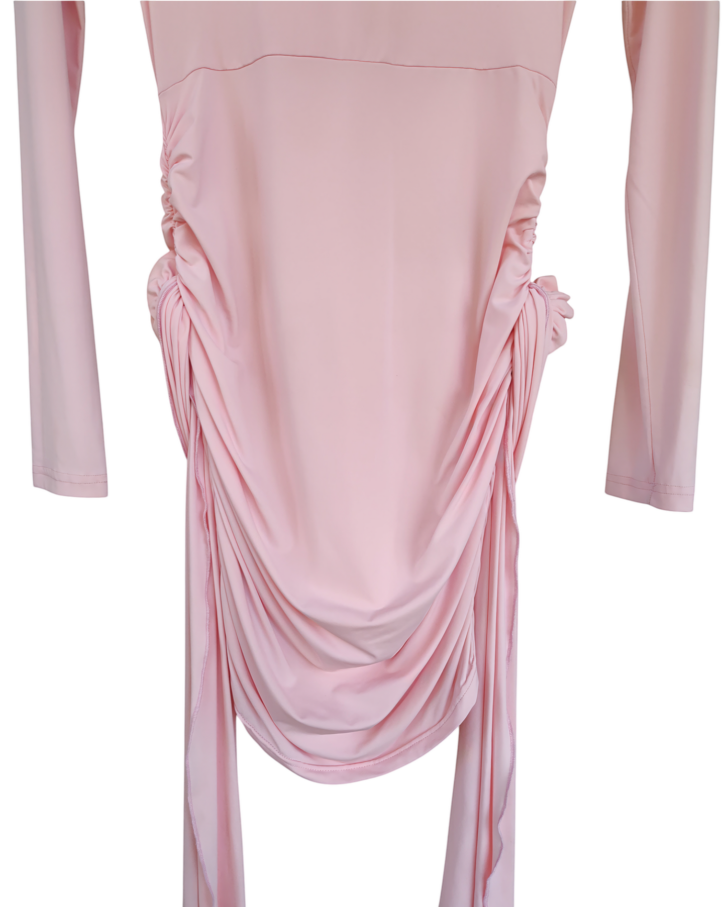 Blush pink long-sleeve mini dress