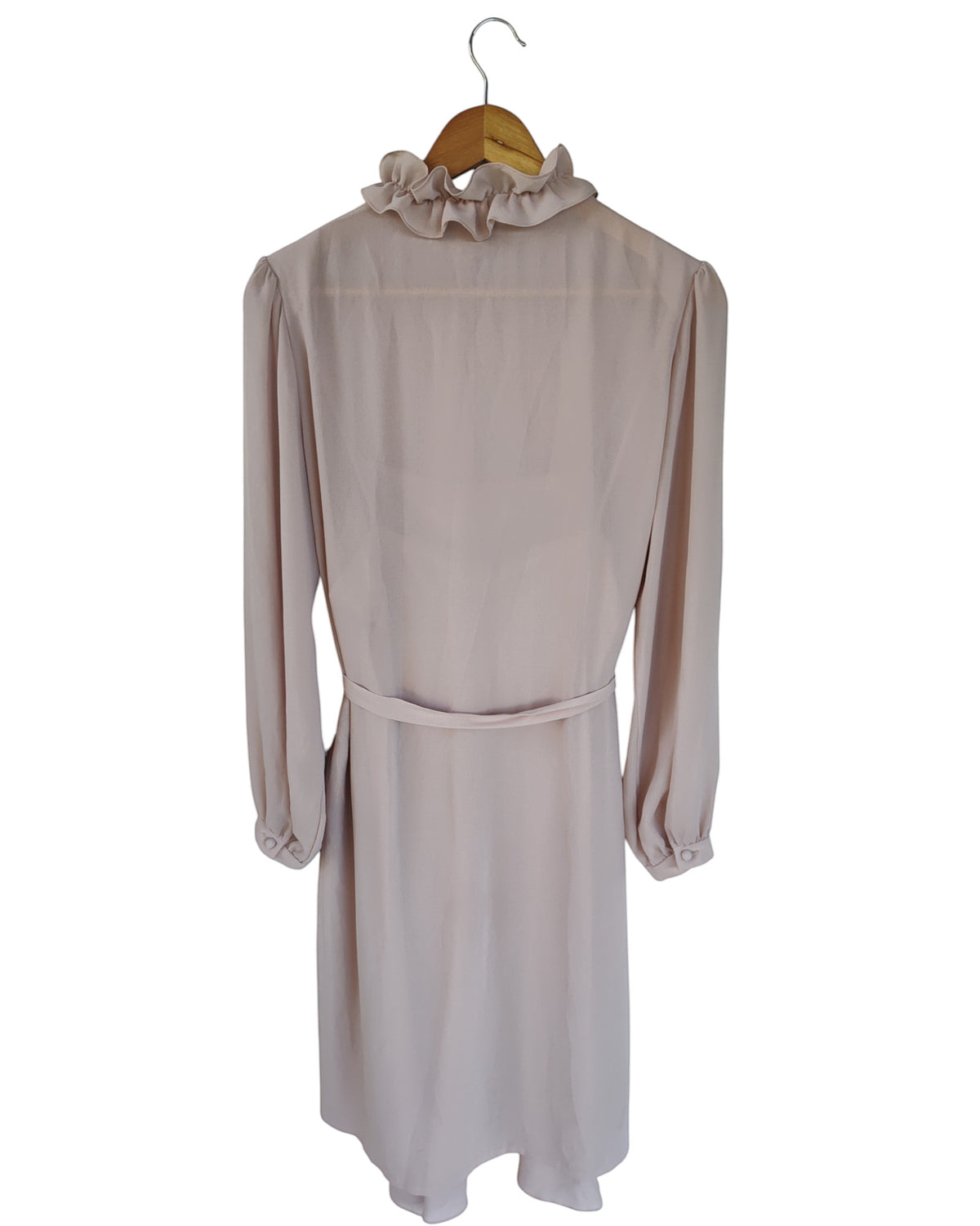 Pleated Ruffle Neck Midi Dress
