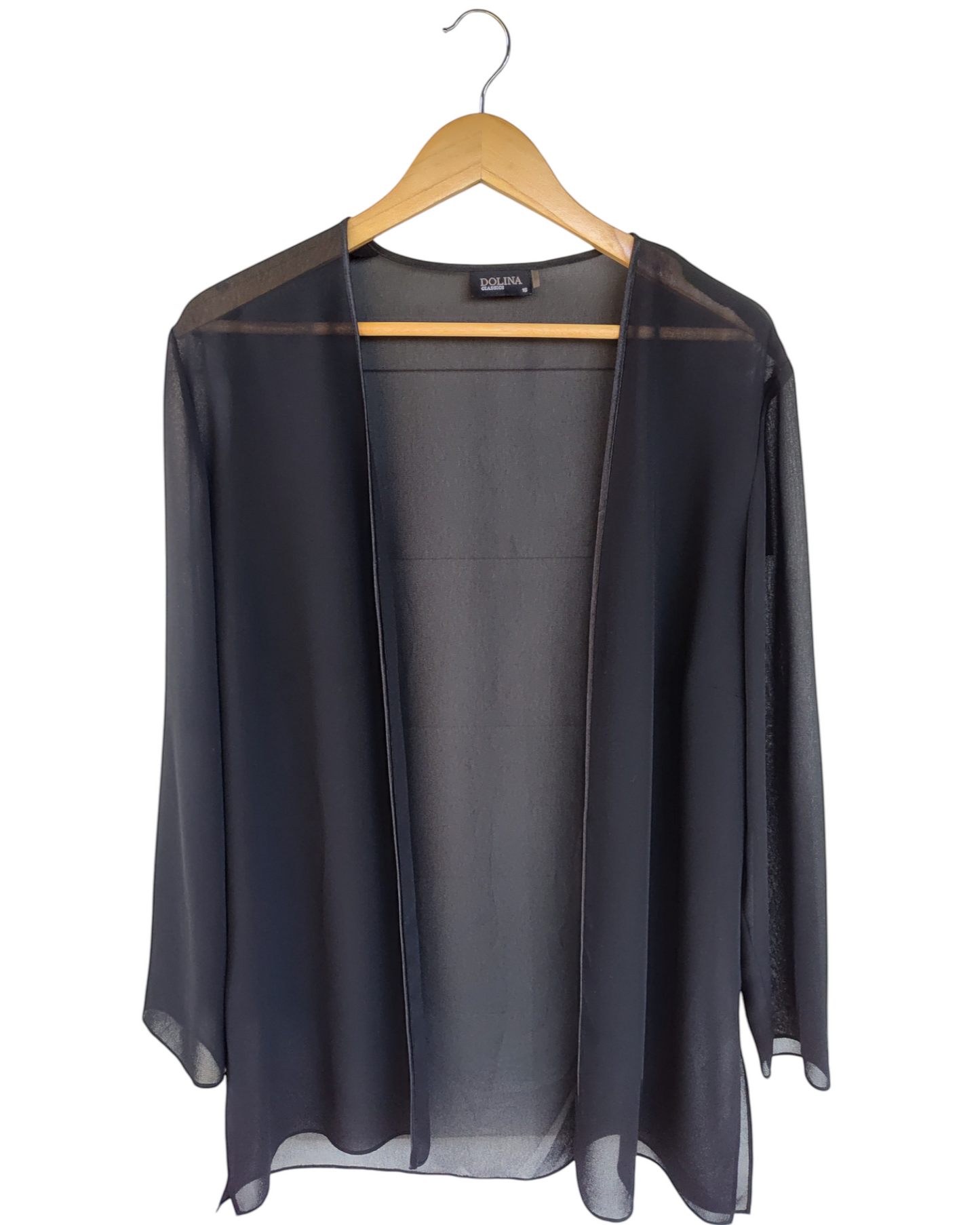 Black sheer kimono-style cardigan