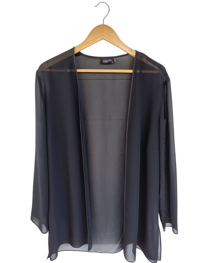 Black sheer kimono-style cardigan