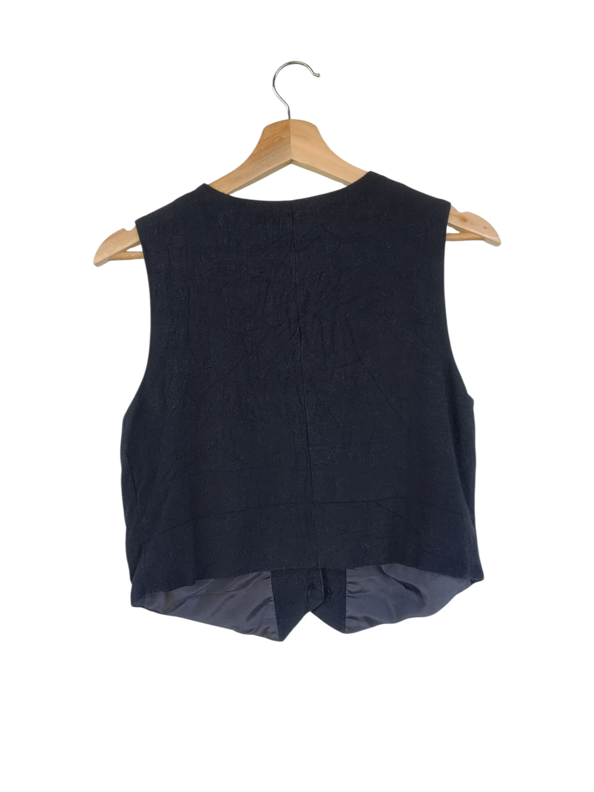 Black tailored button-front vest