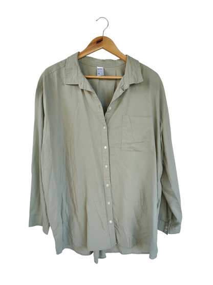 Sage Green Button Up Linen Shirt