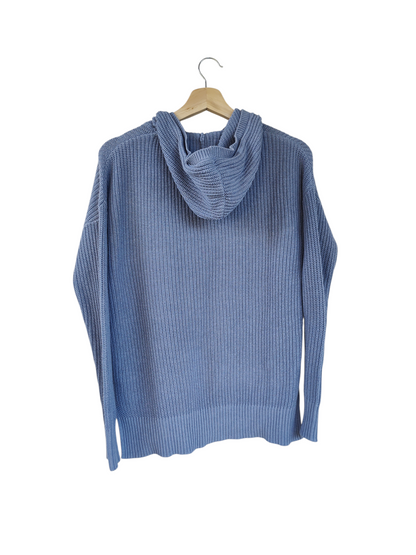 Dusty Blue Knit Hoodie