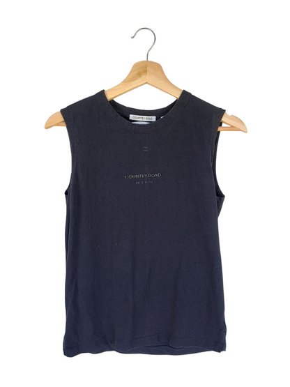 Country Road Black Logo Sleeveless Tank Top