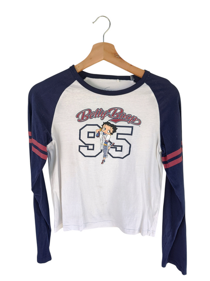 Betty Boop 95 Long Sleeve Raglan Graphic Tee