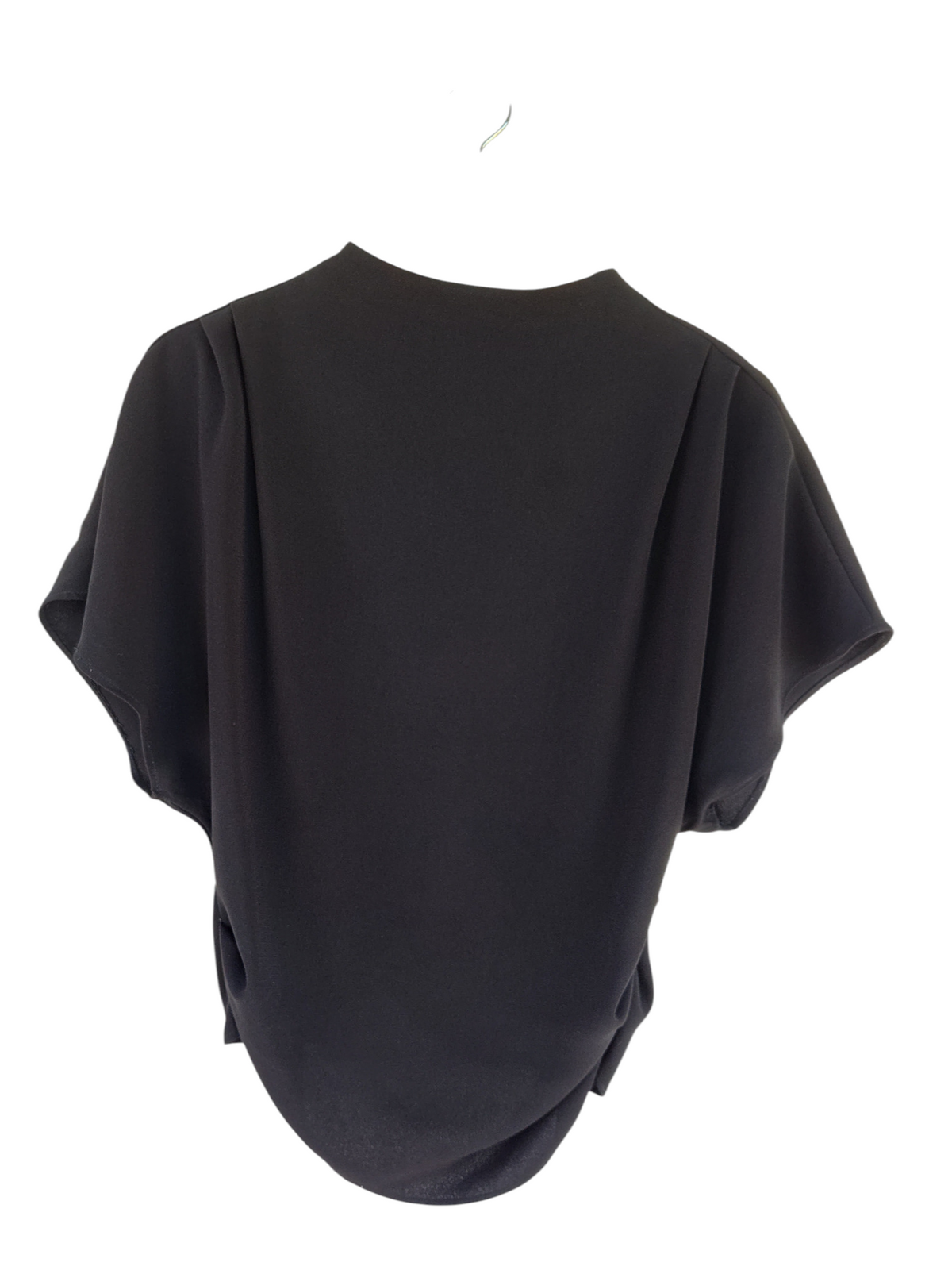 H&M Black Draped Short Sleeve Blouse