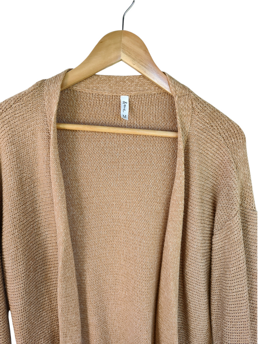 Camel Longline Knit Cardigan