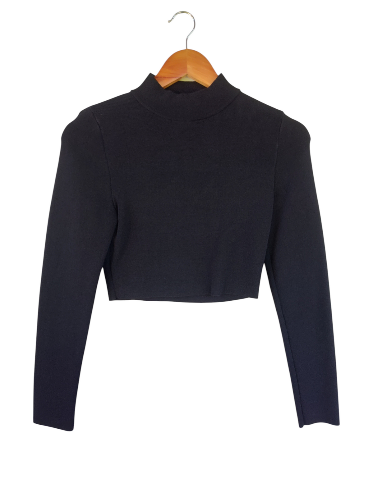 Lily Loves Black Cropped Turtleneck Top