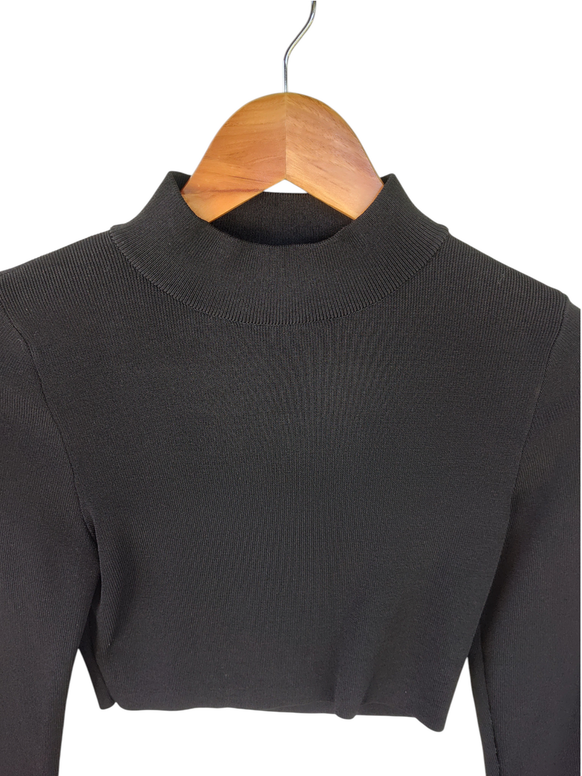 Lily Loves Black Cropped Turtleneck Top