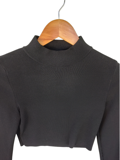 Lily Loves Black Cropped Turtleneck Top