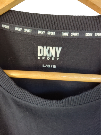 DKNY Sport Black Logo Cropped T-Shirt