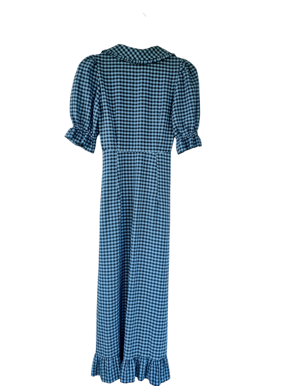 Nobody’s Child Blue Gingham Button Front Maxi Dress