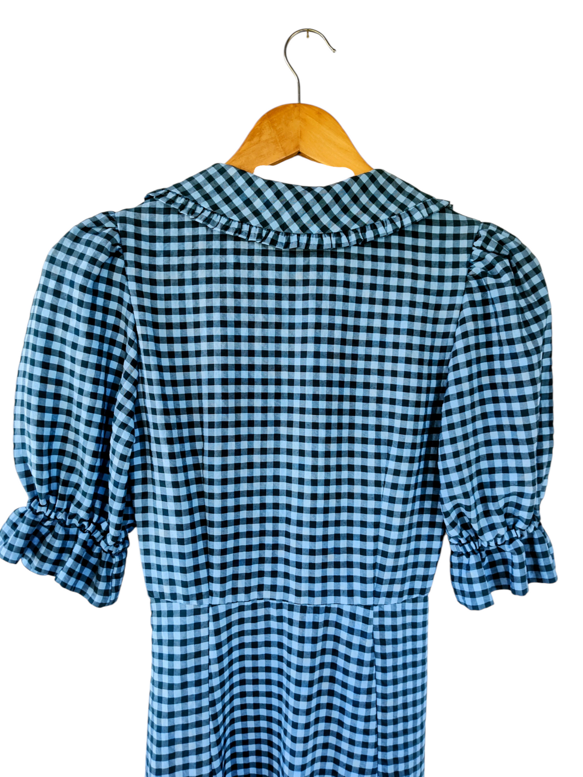 Nobody’s Child Blue Gingham Button Front Maxi Dress