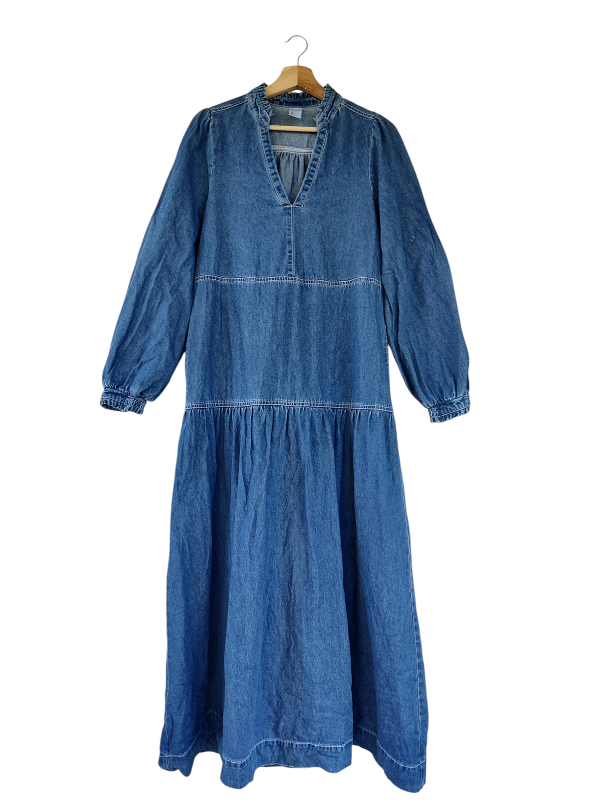 Anko Blue Denim Tiered Maxi Dress