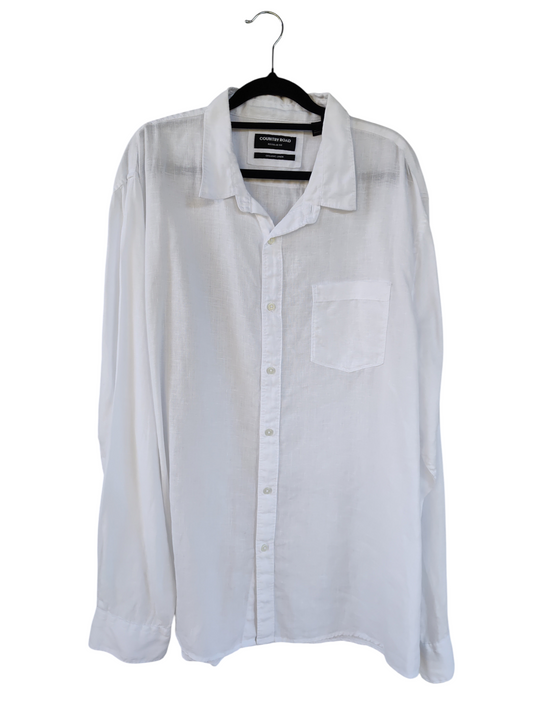 Country Road White Organic Linen Long Sleeve Shirt