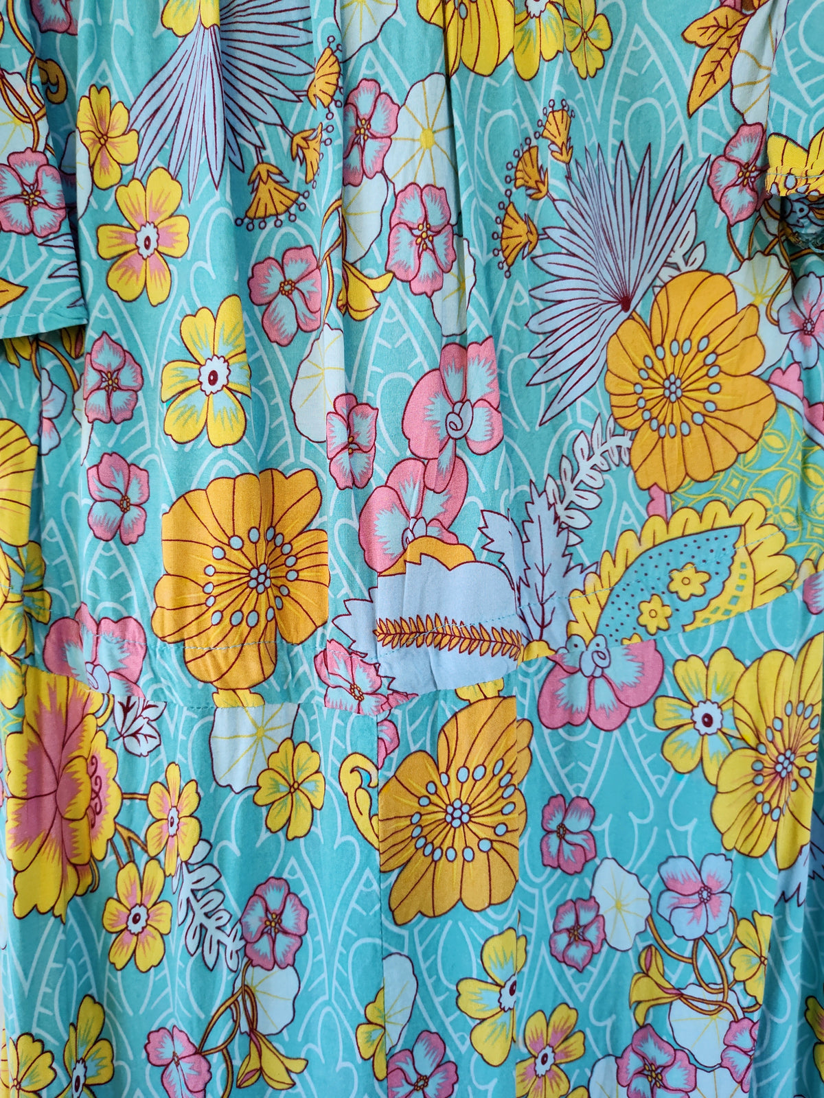 Best Wishes Turquoise Floral Boho Midi Dress