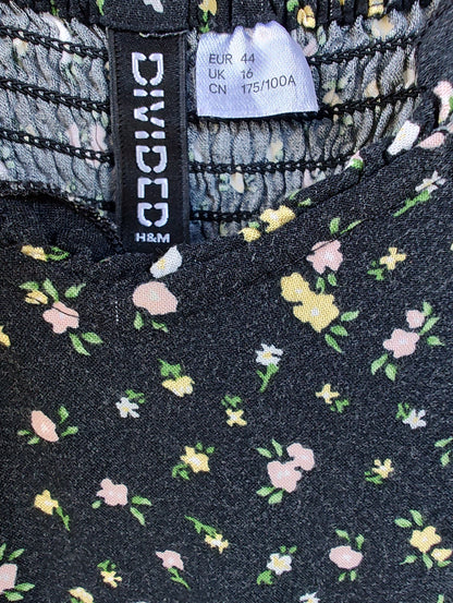 H&M Divided Black Ditsy Floral Cami Mini Dress