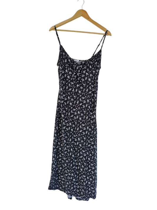 H&M Divided Black Ditsy Floral Cami Mini Dress