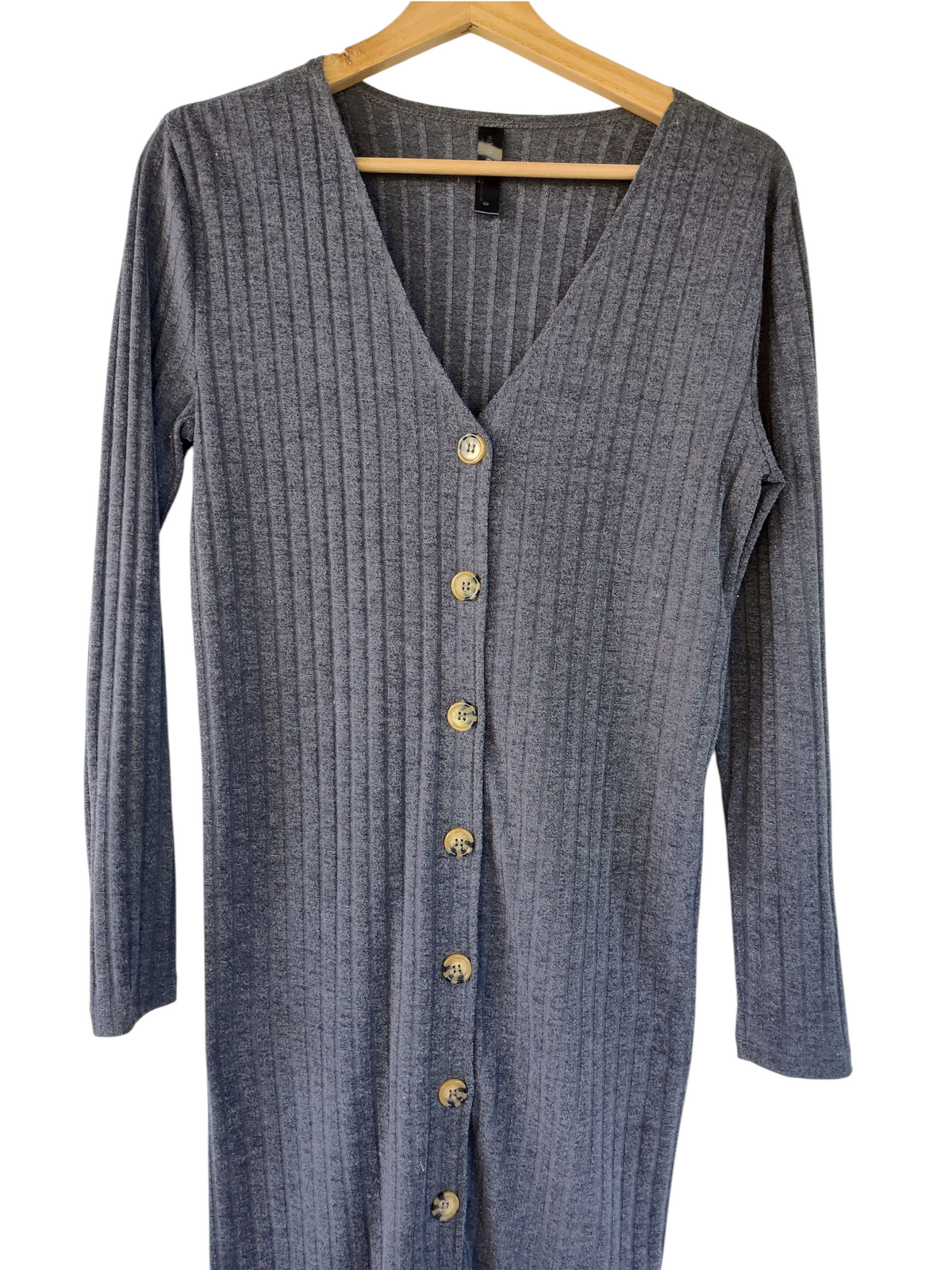 Ed.it.ed Ribbed Grey Maxi Cardigan