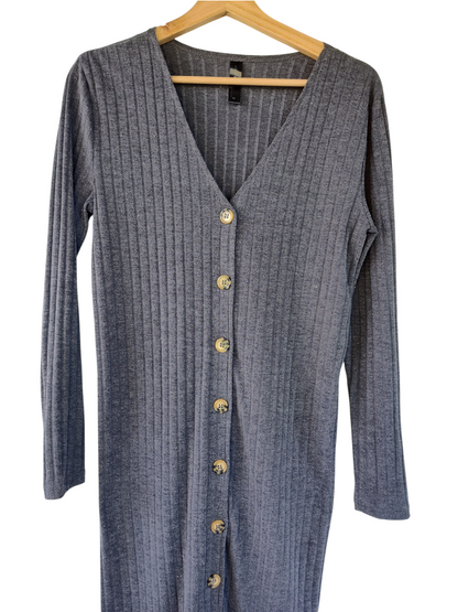 Ed.it.ed Ribbed Grey Maxi Cardigan