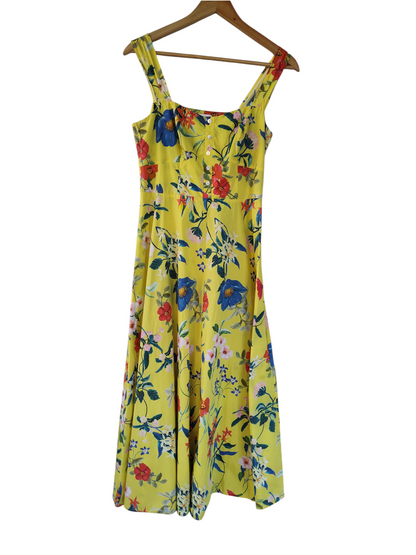 Monsoon Yellow Floral Button Front Maxi Dress