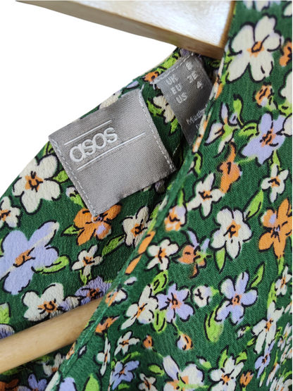 Asos Green Floral Print Maxi Dress