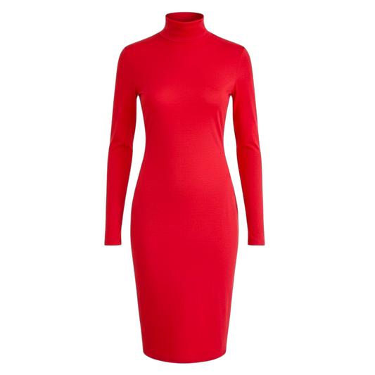 Red Open Back Midi Dress