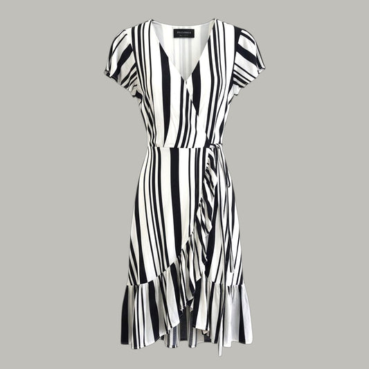 Decjuba Black and White Stripe Dress