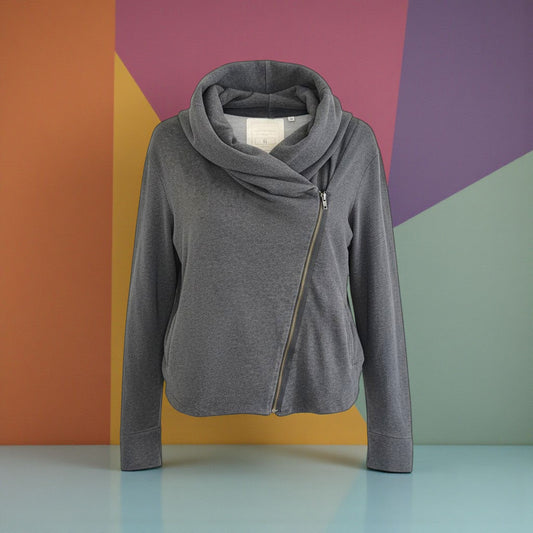 Country Road Asymmetrical Grey Sweater